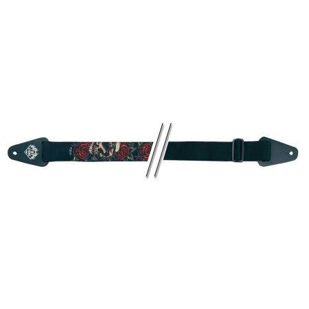 Pasek do gitary Firestone Skulls Roses-23581