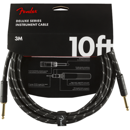 Kabel J-J 3m Fender Deluxe Series Tweed Black-23619
