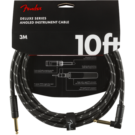 Kabel J-J 3m Fender Deluxe Series Tweed Black Kąt-23622