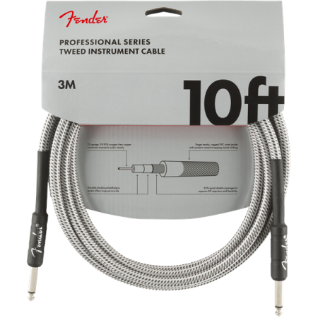 Kabel J-J 3m Fender Professional Series WHT Tweed-23642