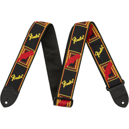 Pasek do gitary Fender Black/Yellow/Red Mono Strap-24010