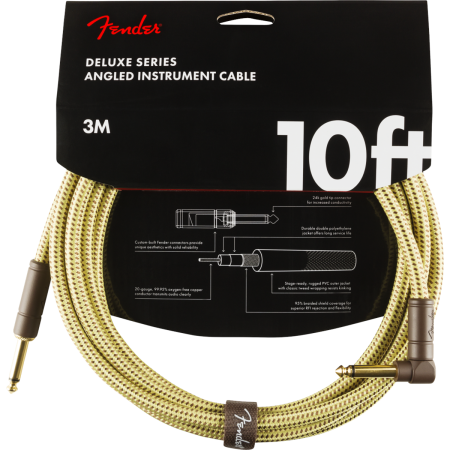 Kabel J-J 3m Fender Deluxe Series Tweed Kąt-45006