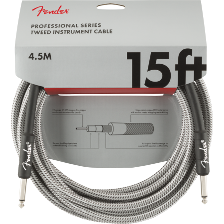 Kabel J-J 4,5m Fender Pro Inst Cable Wht Tweed-45152