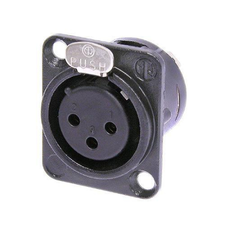 Gniazdo XLR Neutrik NC3FD-L-1B złocone żeńskie-45311