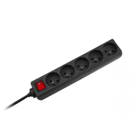 Przedłużacz 5GN z przełącznikiem 1,5m Black-4701
