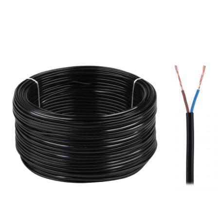 Kabel prądowy OMYp 2x0,75 300/300V czarny-5295