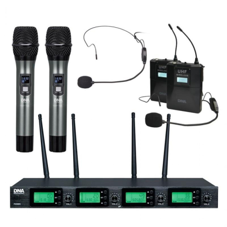 Mikrofon DNA RV-4 4 mix 2 do ręki + 2 nagłowne-53896