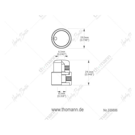Gałka na potencjometr HB typu PULL PUSH chrom -59158