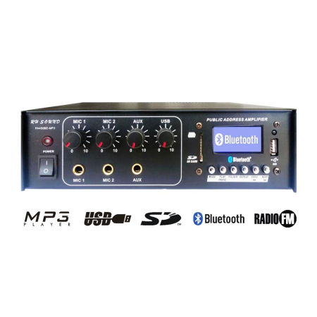 Wzmacniacz mocy Rh Sound 100v PA-450BE/MP3+FM+IR-59526
