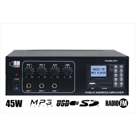 Wzmacniacz mocy Rh Sound 100v PA-450BE/MP3+FM+IR-59527