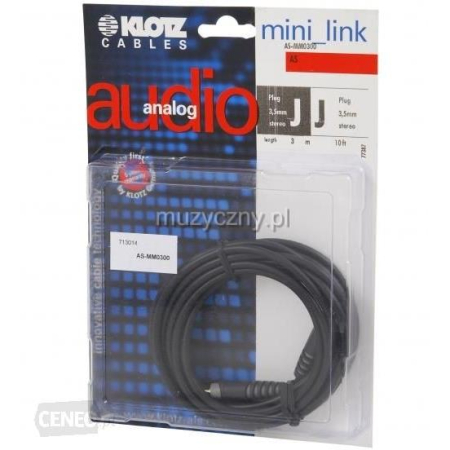 Kabel J3,5s-J3,5s Klotz ASMM0300 3m-6128