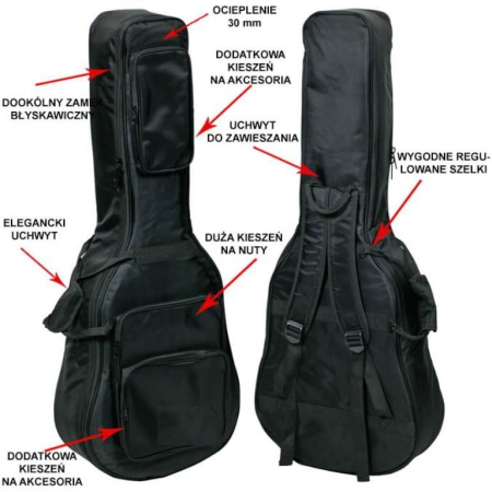 Pokrowiec do gitary akustycznej GigBag Deluxe 30mm-62455