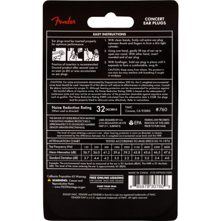 Zatyczki do uszu Fender Dophne Blue 10 par-62863