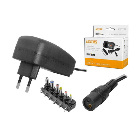 Zasilacz regulowany LXG 3V-12V/2500mA z USB -63741