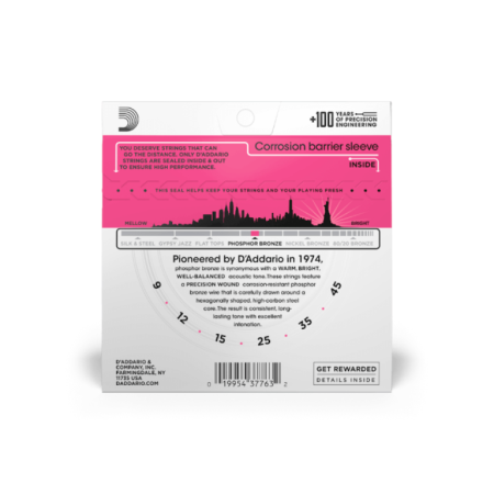 Str.D'addario EJ-23 do gitary akustycznej 9-45 PB-64634