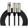 Kabel XLR Ż 3 pin - 2xXLR M 3 pin Kirin 1,8 M -64618