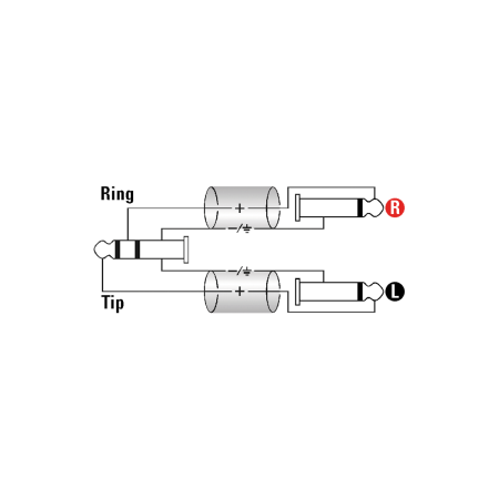 Kabel J6,3-2xJ6,3 1m Klotz AY1-0100 insert-65142