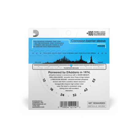 Str.D'addario EJ-16 12-53  Light, Phosphor Bronze-65456