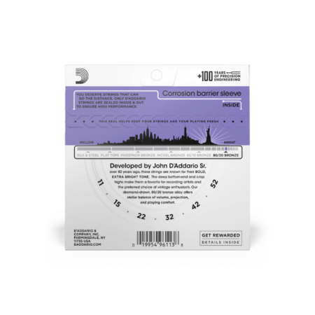 Str.D'addario EJ-13 11-52 Custom Light 80/20Bronze-65460