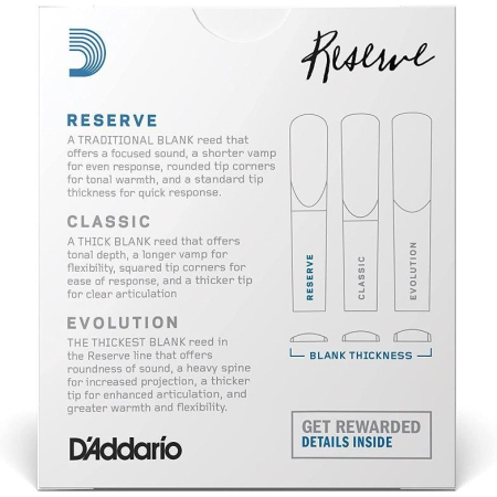 Stroik D'Addario Rico Reserve do klarnetu Bb 3.5-65911