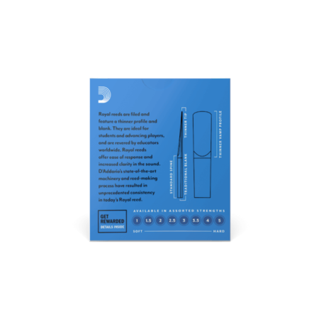 Stroik D'Addario Rico Royal do klarnetu Eb 2.5-67227