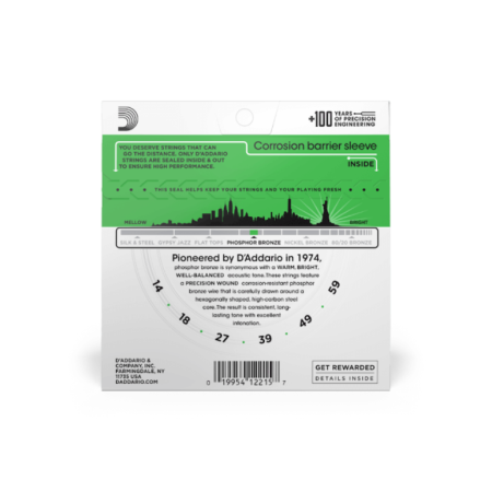 Str.D'addario EJ18 do gitary akustycznej 14-59 PB-69042