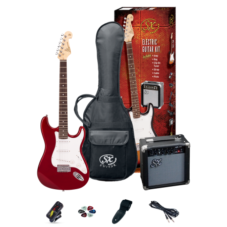 SX Guitars Strato SE1 SK CAR zestaw gitarowy -70816