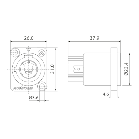 Gniazdo powercon Roxtone RPDO001 power-out-71597