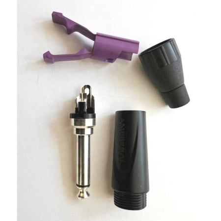 Jack Amphenol TM2PBJ 6,3mm black mono cable 5-7mm-72279