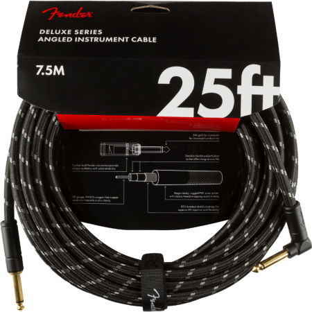 Kabel J-J 7,5m Fender Deluxe Series Tweed Blk Kąt-74143
