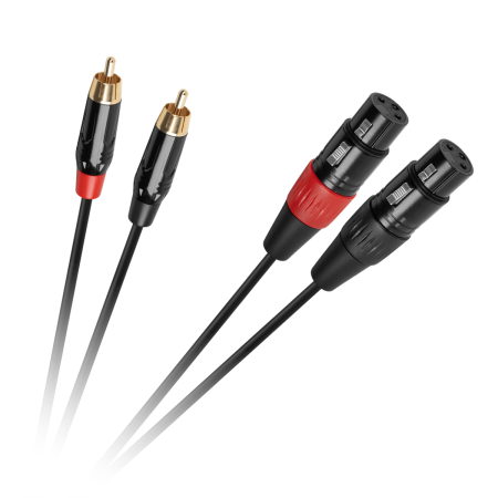 Kabel 2xXLR żeński- 2xRCA 1m Cabletech -75390