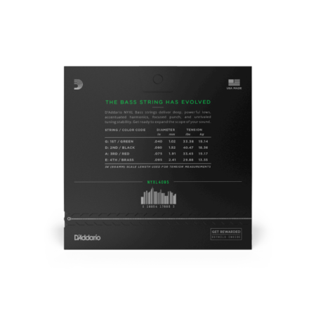 Str.D'addario NYXL4095 do gitary basowej 40-95-76622