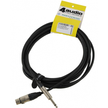 Kabel XLR żeński-J TS 3m Klotz MY206 wtyki Neutrik-76777