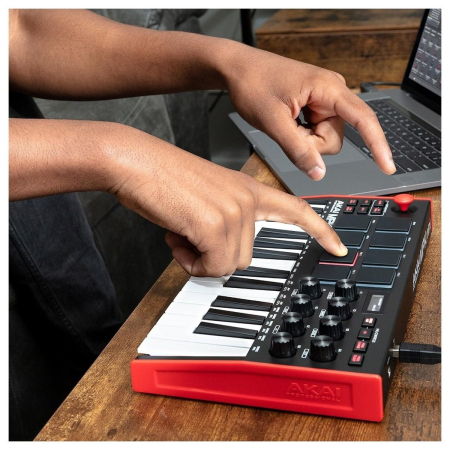 Akai MPK mini MK3 RED - klawiatura sterująca 25   -76818