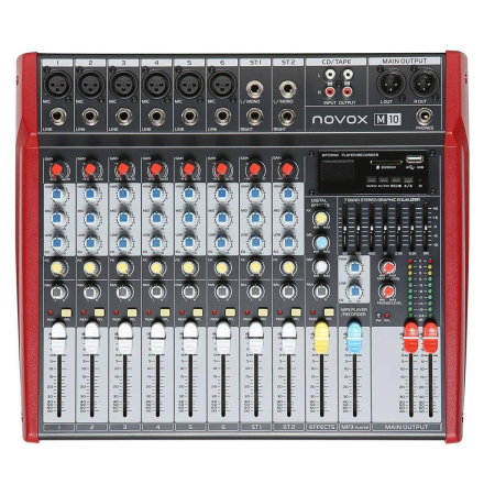 Mikser Novox M10 analogowy BT,MP3,USB,DSP,suwaki-79612