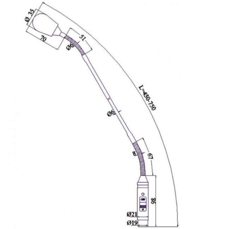 Mikrofon Rduch CMGNz 75 cm srebrny xlr-80350