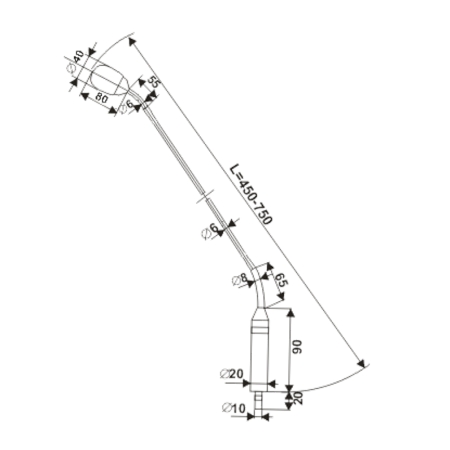 Mikrofon Rduch CMR 75 cm na czop srebrny-80352