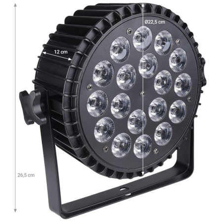 Reflektor LIGHT4ME ALU QUAD PAR 18x6W RGBW-80527