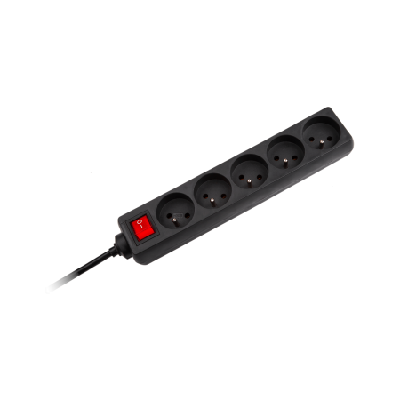 Przedłużacz 5GN z przełącznikiem 5m Black-82022