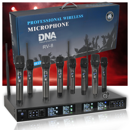 Mikrofon DNA RV-8 bezprzewodowy 8-kanałowy do ręki-84572