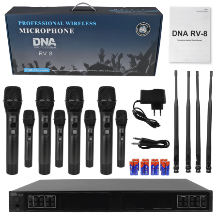 Mikrofon DNA RV-8 bezprzewodowy 8-kanałowy do ręki-84580