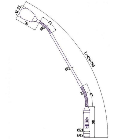 Mikrofon Rduch EMRz-75 srebrny 75 cm XLR-86506