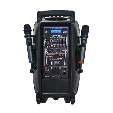 Przenośny mobilny głośnik + 2 mkirofony PP-12 UHF-86778