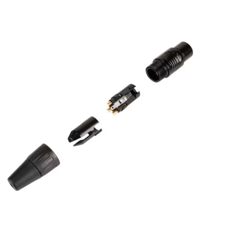XLR Rean by Neutrik RC3F-B 3-pin żeński pozłacany-87105