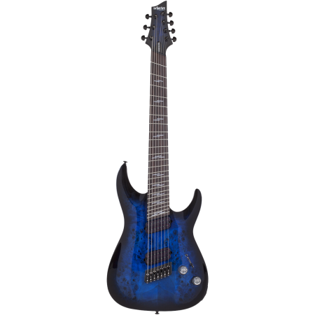 Schecter Omen Elite 7 Multiscale See ThruBlueBurst-87646