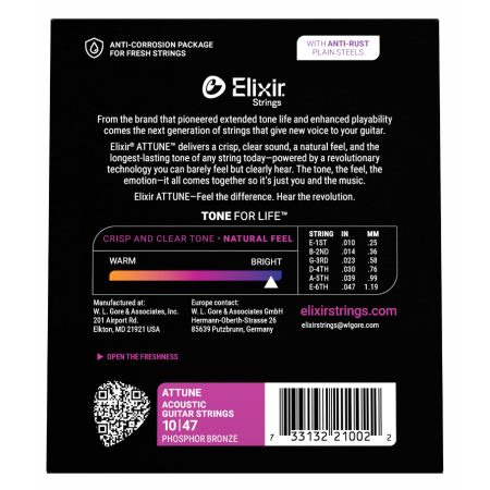 Str.Elixir Attune Phosphor Bronze 10-47 Acoustic-89051